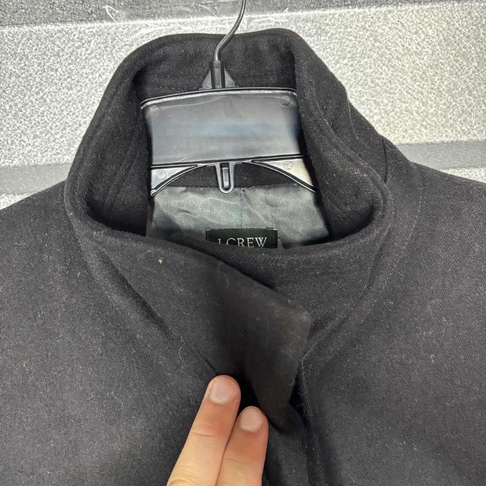 J Crew Mens Black Wool Blend Button Up Funnel Neck Coat **NO SIZE** - Picture 5 of 16